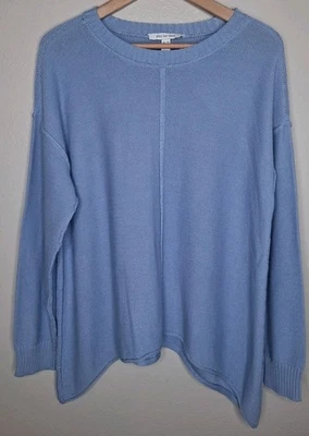 Suéter Peace Love World Mujer Algodón Cuello Redondo Tejido Gran Tamaño Azul Talla M Foto 1 de 4