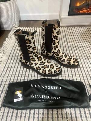 Nuevo SCAROSSO Nick Wooster Botas Leopardo Hombre’s Talla EU 43 Foto 1 de 4