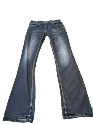 Men’s Buckle Boot Cut Jeans 31x36 Distressed Stretch Denim 31XL Carter - Изображение 1 из 4