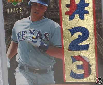 Mark Teixeira Triple 4 Color Jersey   # 4 / 23    Texas  Rangers - Image 1 of 1