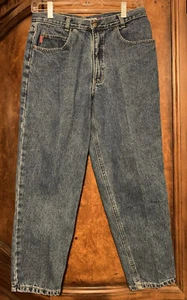 EUC VTG. MEN'S BUGLE BOY BAGGY TAPERED LEG BUTTON DARK WASH JEANS 27X25 - Picture 1 of 10