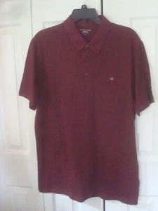 Mens Polo Shirt Wine Size Large Slim Fit Structure New - Picture 1 of 2