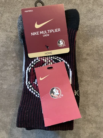 Nike FSU Florida State Seminoles Football MULTIPLIER SOCKS 2-PACK Mens 8-12 Cover