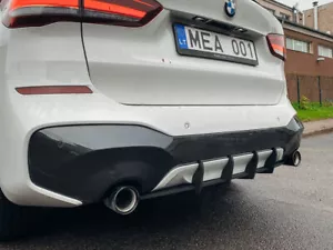 Difusor de parachoques trasero para M Sport BMW X1 F48 LCI aletas de rendimiento con costillas - Imagen 1 de 10