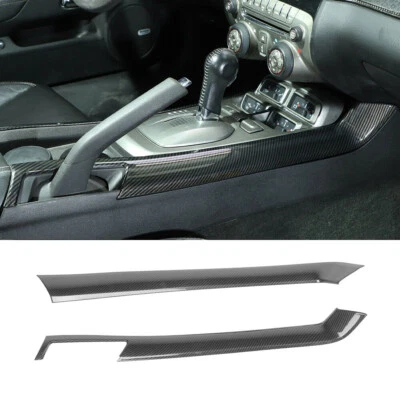 Gear Shift Box 2 Side Panel Cover Trim For Chevrolet Camaro 2010-15 Carbon Fiber Foto 1 de 4