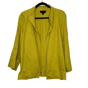 Talbots Collection grüne Leinenmischung 3/4-Ärmel offener Stil Jacke Gr. 14 - Bild 1 von 8