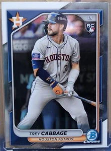2024 Bowman Chrome TREY CABBAGE Base Rookie RC #100 Houston Astros - Picture 1 of 2