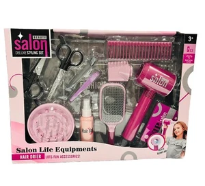 Premium Quality Salon Pretending Stylings Set Batteries Operated Hair Dryer Set - Picture 1 of 9