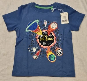 Camisa MINI BODEN Big Bang Azul Brillante Nueva Con Etiquetas Nueva 4-5 - Imagen 1 de 8