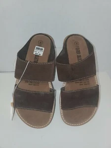 MUJER MARRÓN ESTAMPADO CUERO COLECCIÓN DIAPOSITIVAS ZAPATOS PLANOS US 8 - Imagen 1 de 5