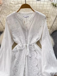 Spring Summer French Lace Embroidery Women's Dress Stand - Picture 1 of 6