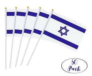 Pack of 50 Hand Held Israeli Flags, Israel Flag - Picture 1 of 4
