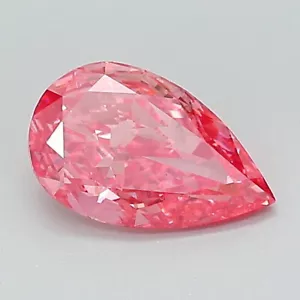1.04 CT Fancy Vivid Pink Pear Lab Grown Diamond - Picture 1 of 2