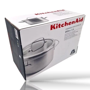 KitchenAid/Edelstahl Kochgeschirr/Kochtopf mit Glasdeckel/3,3 L/20 CM - Bild 1 von 2