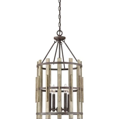 Lustre Suspensions D 38,2 CM Plafonnier Rustique Noir Cuisine - Photo 1/4