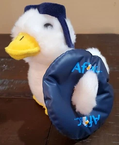 AFLAC Talking Duck Stuffed Plush w Navy Blue Inner Tube-inflates& Goggles WORKS! - Picture 1 of 7