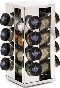 16 Jar Heritage Revolving Countertop Spice Rack Organizer Stainless Holder - Picture 1 of 5