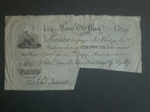** Very Nice Crisp Yeovil Bank 1816 £1 Provincial Banknote **** - Picture 1 of 9