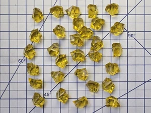 30 Vintage Acrylic Yellow Faceted Pebble Asymmetrical Beads, Each About One Inch - Picture 1 of 3