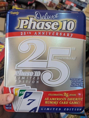 PHASE 10 DELUXE 25th Anniversary Limited Ed Card Game in TIN 100% COMPLETE 2005 - Image 1 of 4