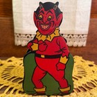 RARE Antique Halloween 2-Sided Devil Accordion Squeaker Toy & 3 Hats Germany 20s