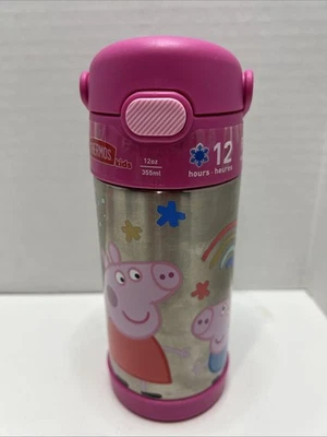 Pepa Pig Stainless Steel Water Bottle W/ Straw Thermos 12 Oz. Vacuum Insulated - Image 1 of 4