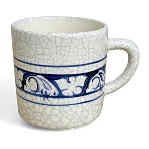 Vintage 1992 Dedham Keramik Kaninchen Becher - Topfschuppen blau Crackle Glasur Design - Bild 1 von 7