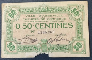 Banknote 0,50 CENTIMES Handelskammer / ABBEVILLE / - Bild 1 von 2