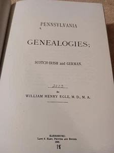 Pennsylvania Genealogies Scotch-Irish & German Egle 1886 history Genealogy - Bild 1 von 6