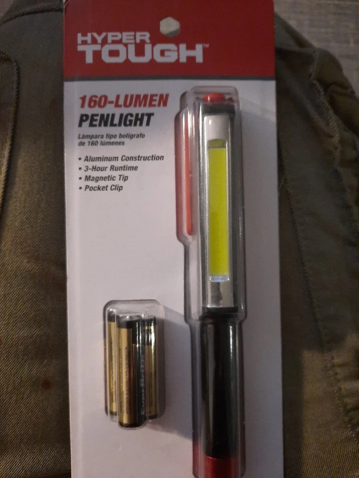 Hyper Tough 160-Lumen LED ALUMINUM PENLIGHT FLASHLIGHT Magnetic Tip Pocket Clip - Image 1 of 1