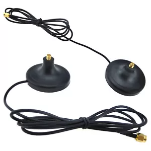 Wireless Antenna Magnetic Stand Mount 5ft RP-SMA WiFi Bluetooth Extension Cable - Picture 1 of 8
