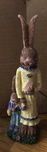 Tall/skinny mini Bunny Figures Mom & Child - Picture 1 of 6