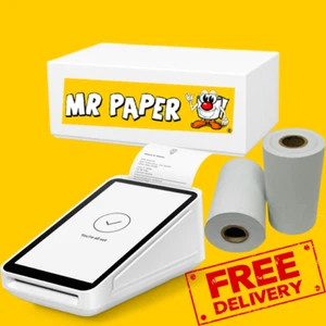 Square Terminal Thermal Receipt Paper Rolls 57mm x 35mm - Box of 20 Rolls - Picture 1 of 4