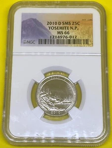 2010 D SMS Yosemite National Park NP Quarter NGC MS66 - Picture 1 of 5