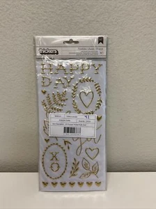American Crafts Puffy Phrase And Accent Stickers, Recollection Gold - 3 Pack - Picture 1 of 2