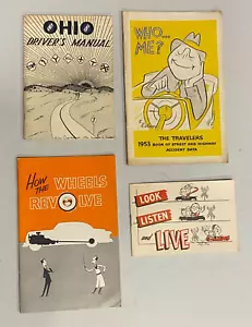 Vintage 1953 Ohio Drivers Manual & 3 more Pamphlets GM B&O Travelers Ins - Picture 1 of 15