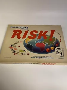 Vintage Original Risk Board Game Waddingtons 1960s White Box Edition - Complete - Picture 1 of 13