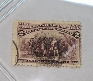 1893 FIRST EDITION $0.02 Landing of Columbus Stamp Vintage US Postage RARE - Picture 1 of 3