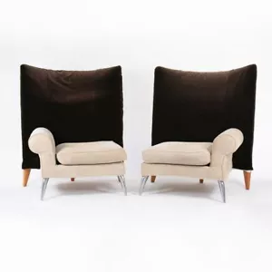 1988 Paar Philippe Starck Driade Royalton Arm Lounge Stühle/Sofas aus Stoff - Bild 1 von 10
