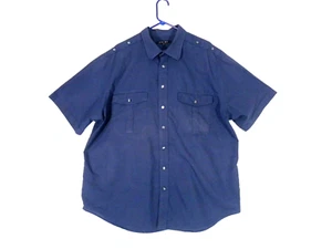 Synrgy Men's 2XL Shirt Button Up Button Shoulder Tabs Short Sleeve Pockets - Picture 1 of 5