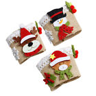  3 Pcs Linen Cup Sleeve Holiday Table Decoration Dining Room