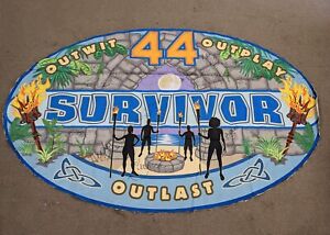 SURVIVOR Season 44 Big Logo Canvas Flag Signed by Full Cast and Jeff