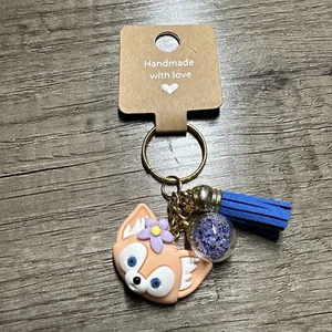 Keychain Handmade Fox Wit Star Ball & Tassel - Picture 1 of 3