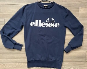 Ellesse Crewneck Sweatshirt Logo Women's Size Small Navy Blue Graphic Print - Picture 1 of 10