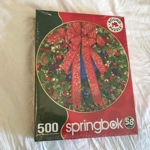 Springbock Neu im Karton Weihnachten RUND Puzzle, 500 Teile, 20" Durchmesser - Bild 1 von 3