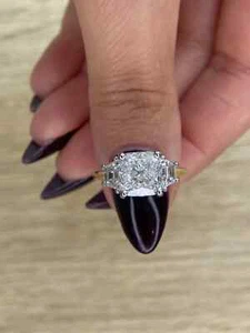 5.01 Carat Cushion Shape F/VS1 Lab Grown Diamond Engagement Ring 14k Yellow GOLD - Picture 1 of 14