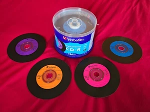 Verbatim CD-R 80min 52X with Digital Vinyl Surface 50pk Spindle Retro LP Label - Picture 1 of 6