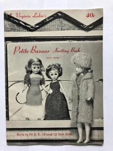 Libro de tejer Petite Bazaar #3 de colección de Virginia Lakin 1963 para muñecas de 8 a 12" - Imagen 1 de 5