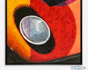 Lamborghini Miura - Headlight Detail Geometric Series Original Oil Painting Art - Picture 1 of 3