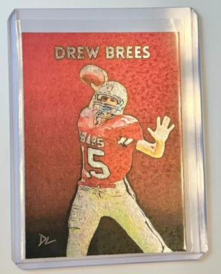 Drew Brees Platinum Plated Artist Signed "Westlake High School" Trading Card 1/1 - Image 1 of 2